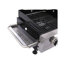 High Temperature 40K BTU 2-Burner Stainless Steel Plancha Combo Gas Grill (SAK71285) - Saksby Wholesale - Left Side Handle View