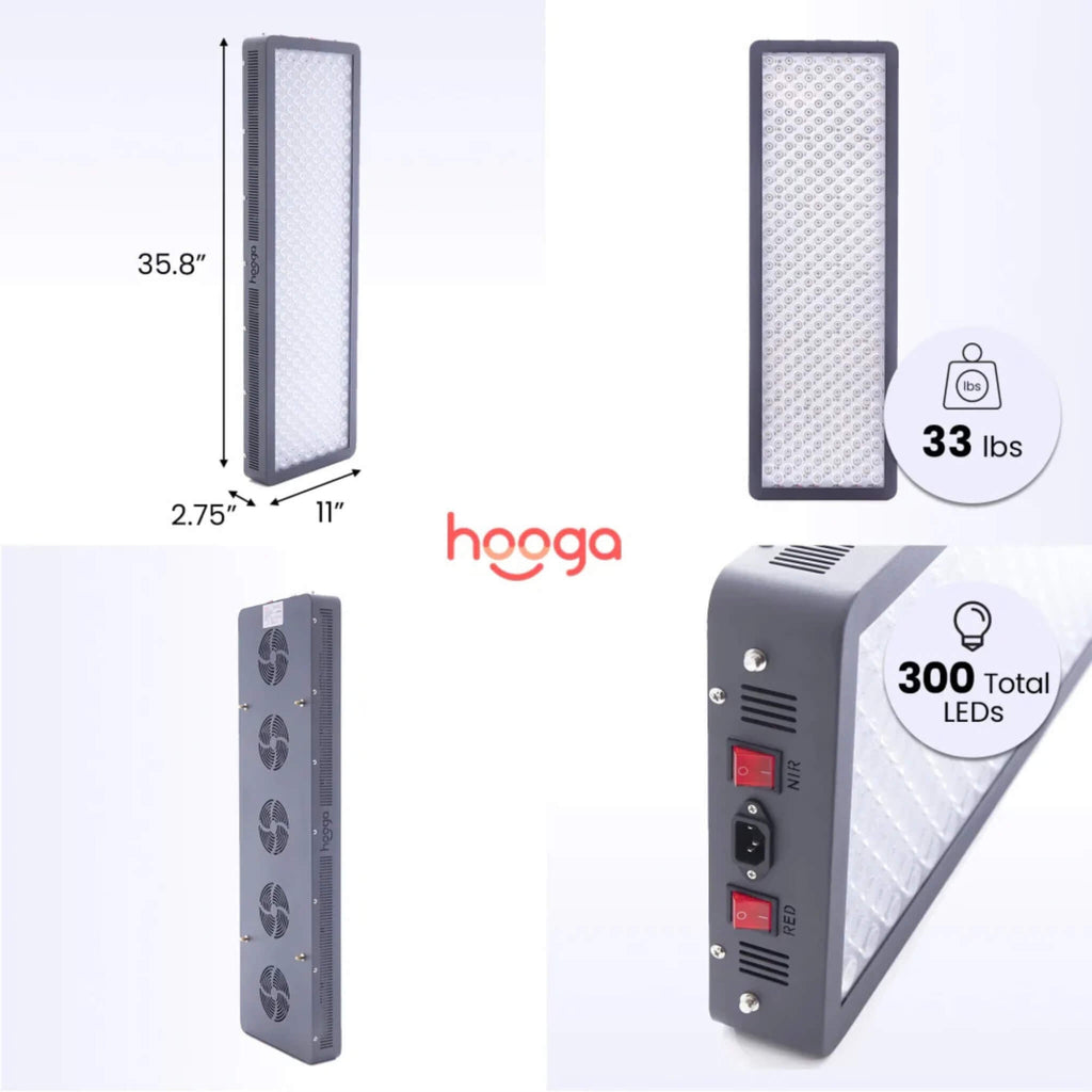 Hooga HG1500 Professional Full-Body Red Light Therapy Panel With Power Switches For Customized Treatments (SAK56821) - Saksby Wholesale - Dimensions And Weight
