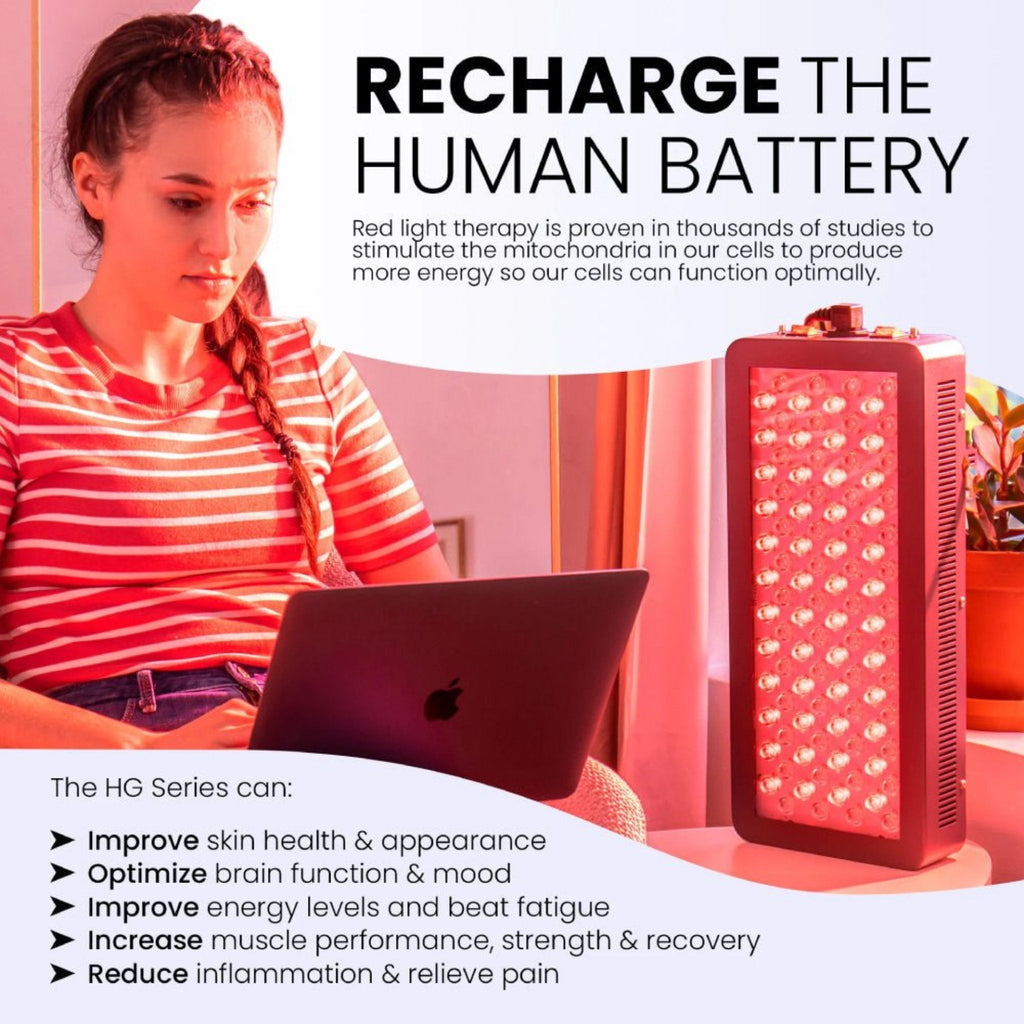 Hooga HG1500 Professional Full Body Red Light Therapy Panel With Power Switches For Customized Treatments (SAK56821)