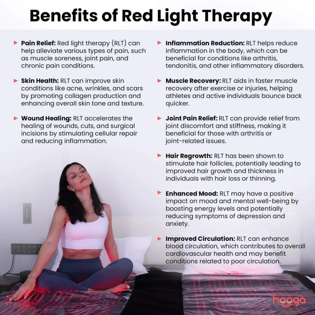 Hooga Red Light Therapy Full-Body Pod With Pulse Functionality And Adjustable Brightness (SAK74182) - Saksby Wholesale - Benefits