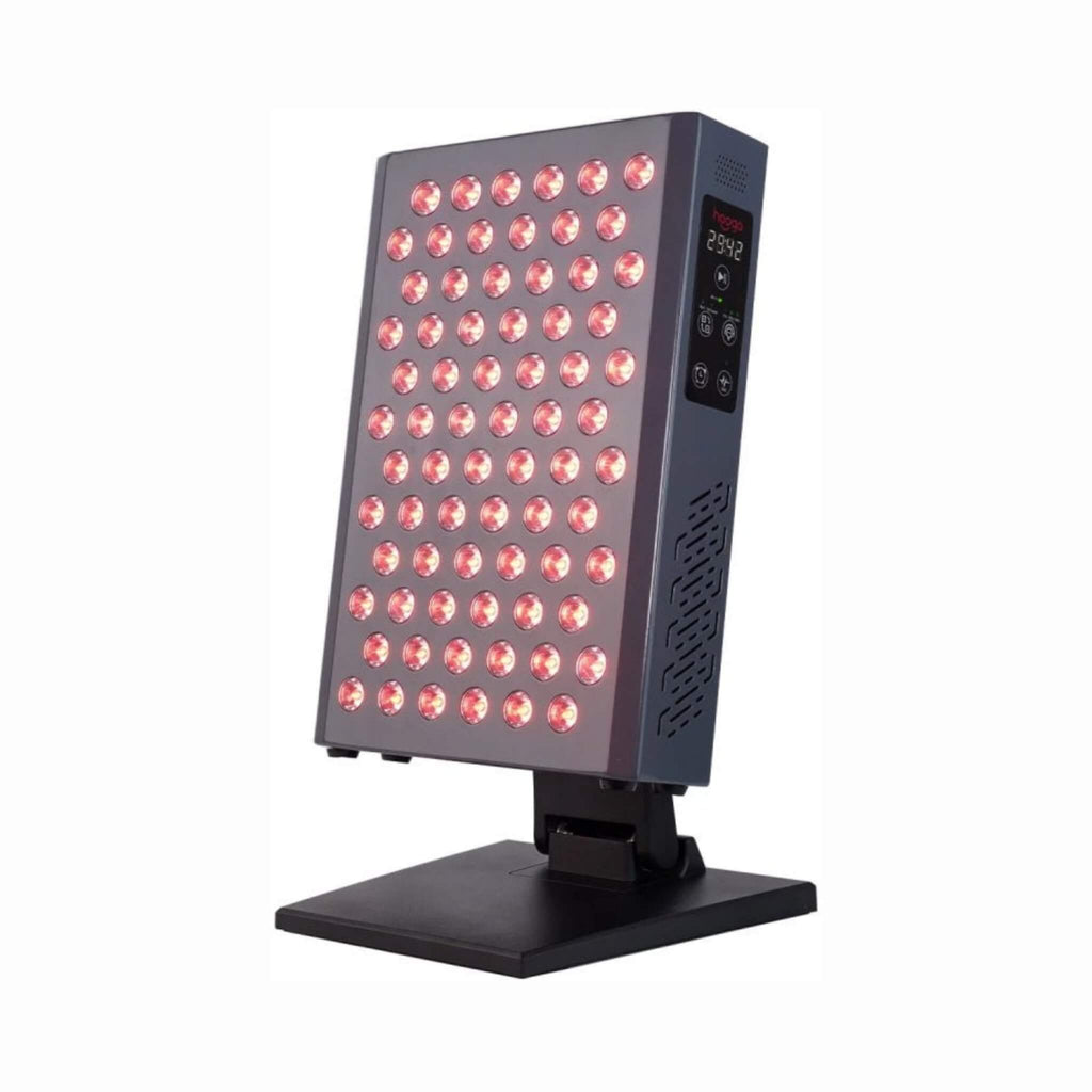Hooga ULTRA360 360W High-Irradiance Red Light Therapy LED Panel With Remote Control (SAK19254) - Saksby Wholesale - Right Side View With Red Light