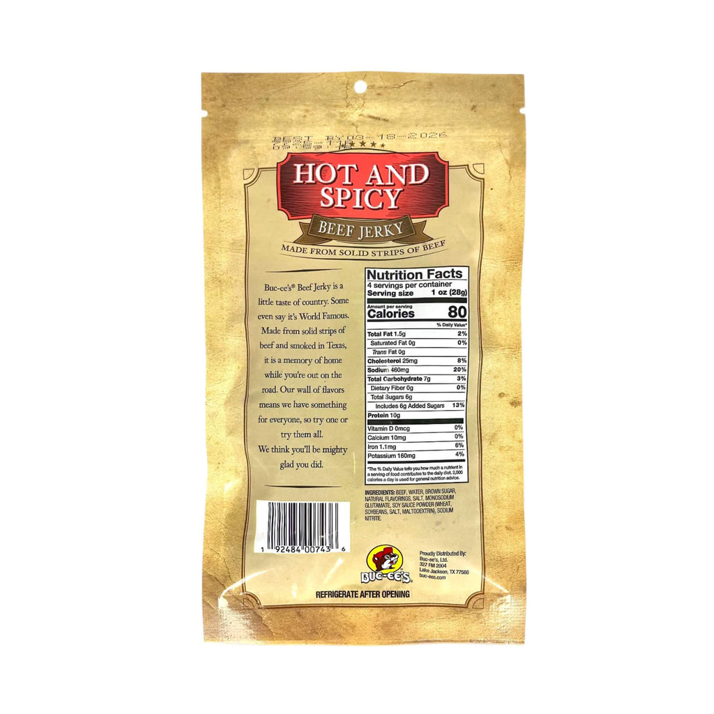 Hot and Spicy Beef Jerky (SAK59038) - Saksby Wholesale - Back View