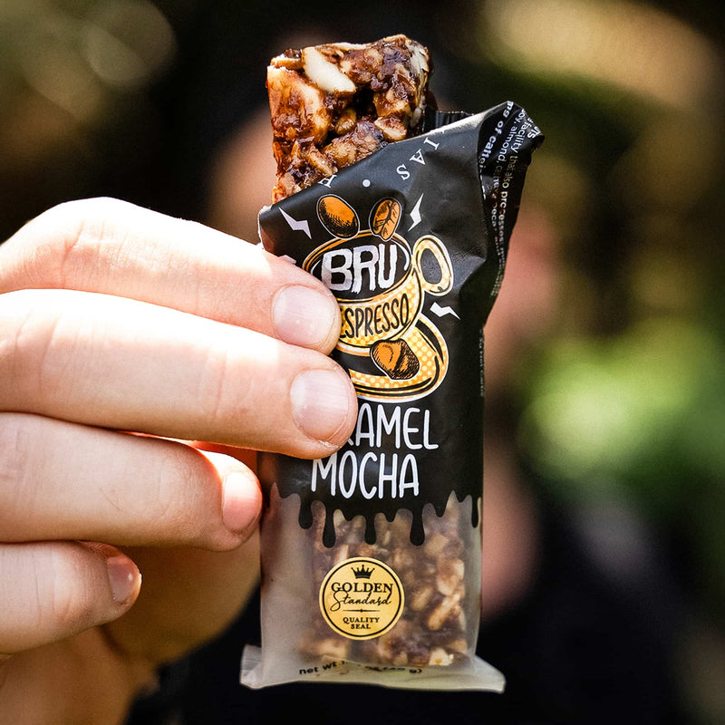 Caramel Mocha Macadamia Nut Snack Bar (Dan Mace's BRU Bar) (12 Bars)
