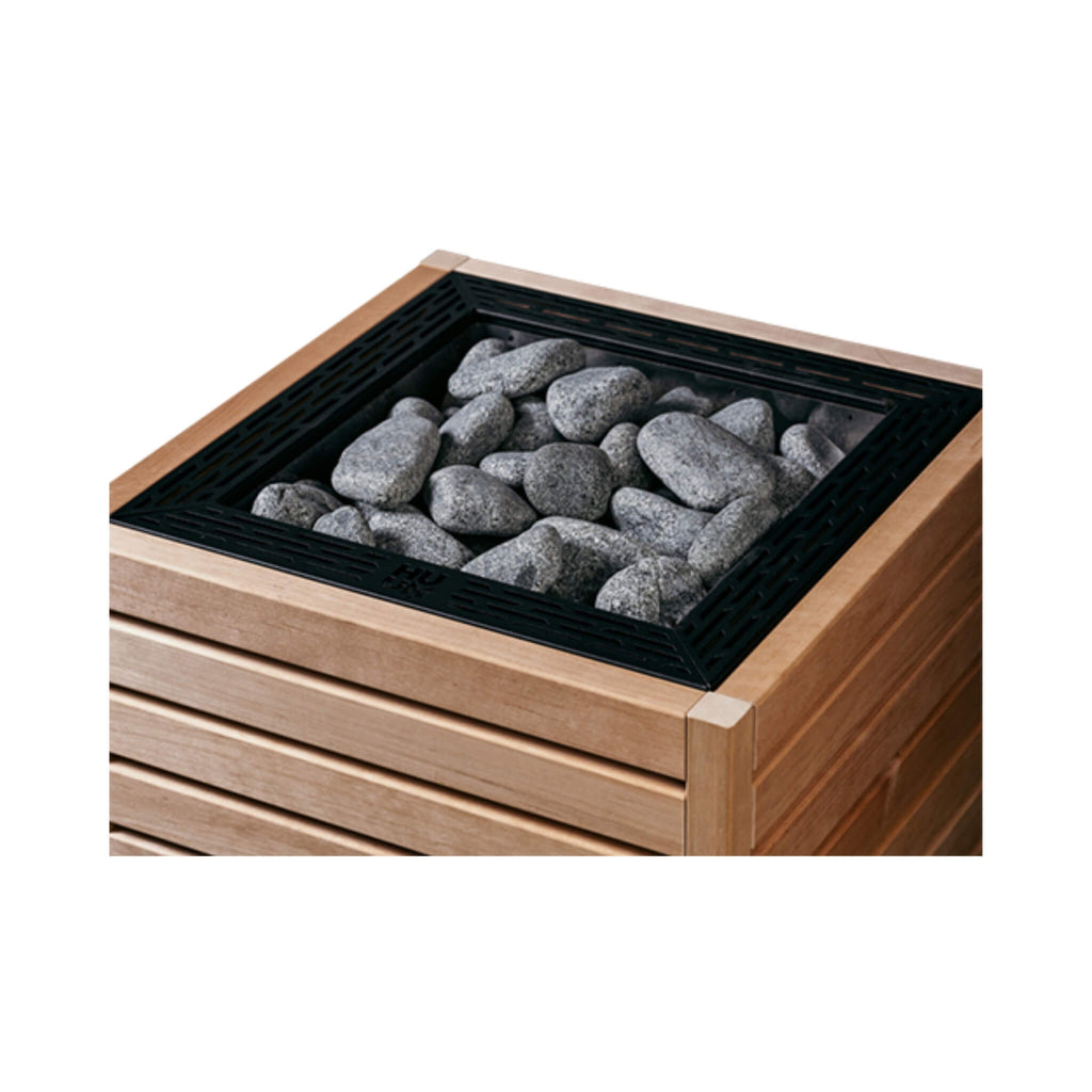 HUUM CORE Thermo-Aspen Wood Exterior Sauna Heater, 6.5KW -10.5 KW (SAK37291) - Saksby Wholesale - Front View - Stones View