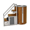 Icetubs IceBarrel Thermowood And Fiberglass Cold Plunge Immersion Tub (SAK68129) - Saksby Wholesale - Side Right View With Stairs