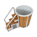 Icetubs IceBarrel XL Thermowood And Fiberglass Cold Plunge Immersion Tub (SAK35418) - Saksby Wholesale - Top View With Stairs
