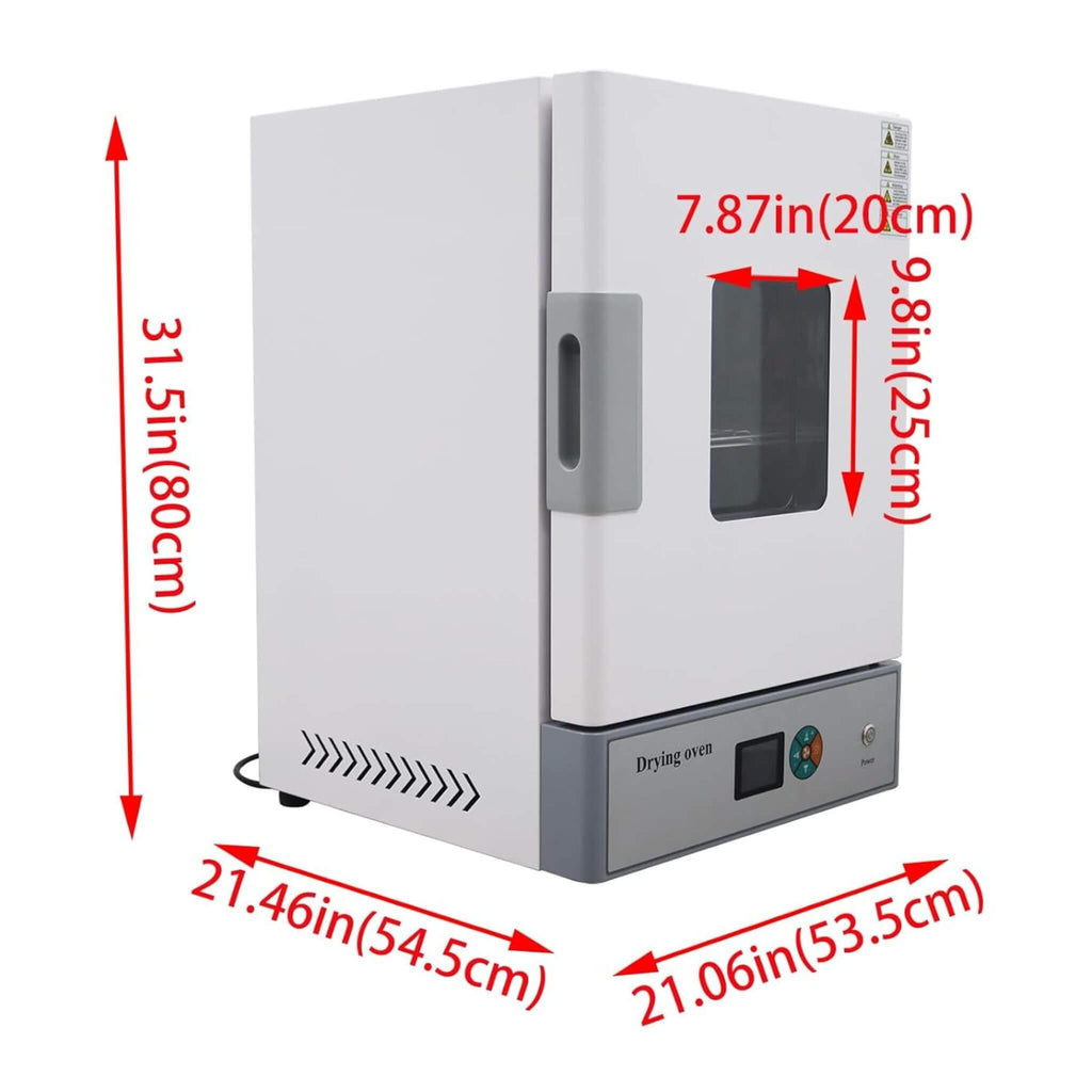 72L Industrial 110V Lab Forced Air Drying Oven (SAK23790) - Saksby Wholesale - Dimensions