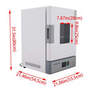 72L Industrial 110V Lab Forced Air Drying Oven (SAK23790) - Saksby Wholesale - Dimensions