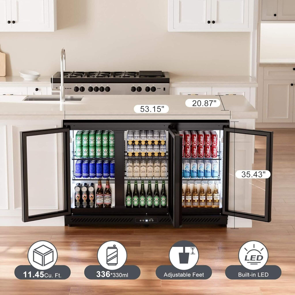 Industrial Freestanding Undercounter Beverage Refrigerator (SAK84019) - Saksby Wholesale - 3-Door Specifications