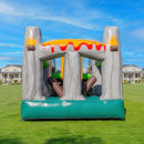 Inflatable 20FT Dinosaur Obstacle Course With Blower (SAK90817) - Saksby Wholesale - Left Side In Lifestyle Image