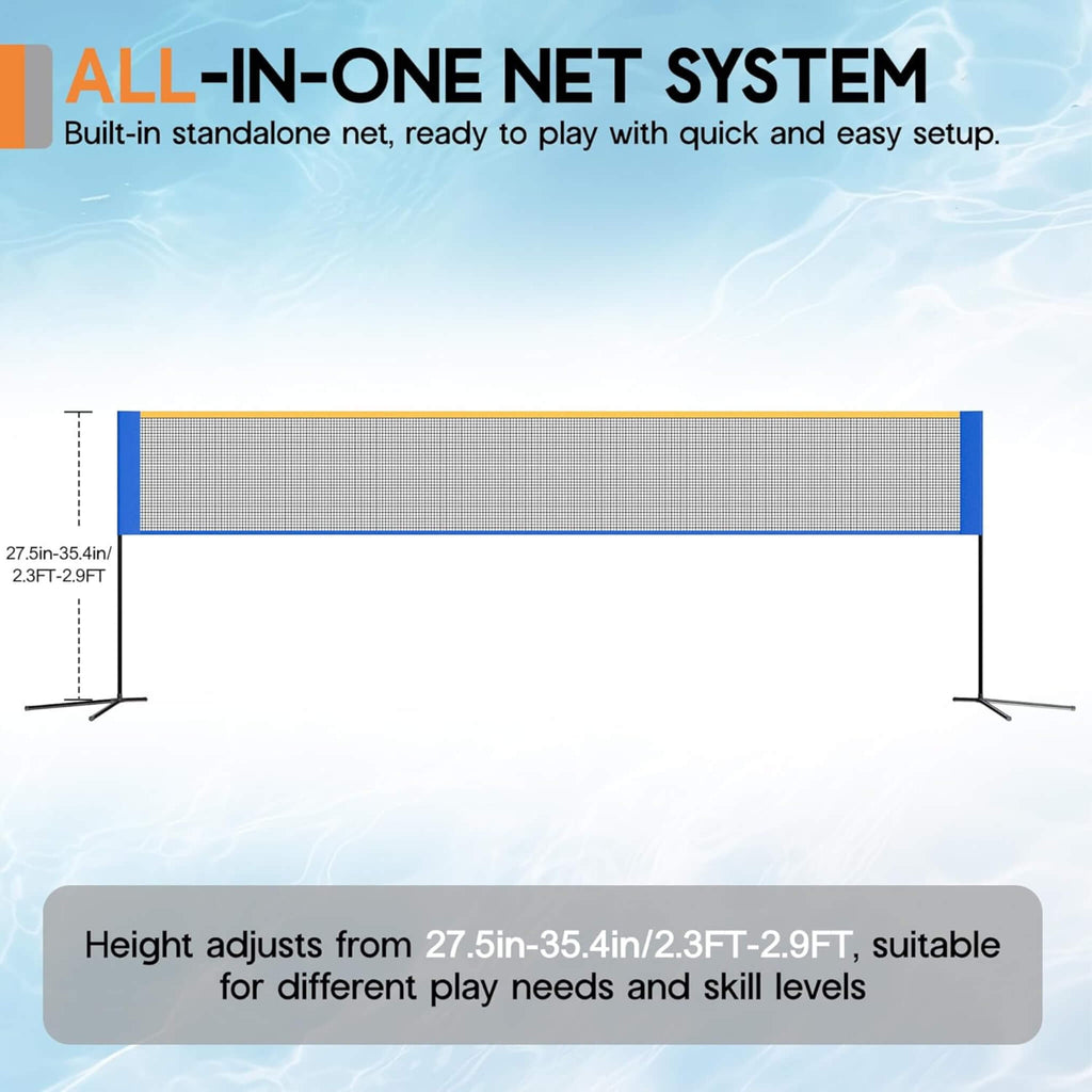 [26X46FT] Inflatable Commercial Floating Pickleball And Volleyball Court With Net (SAK39071) - Saksby Wholesale - Net System And Dimensions
