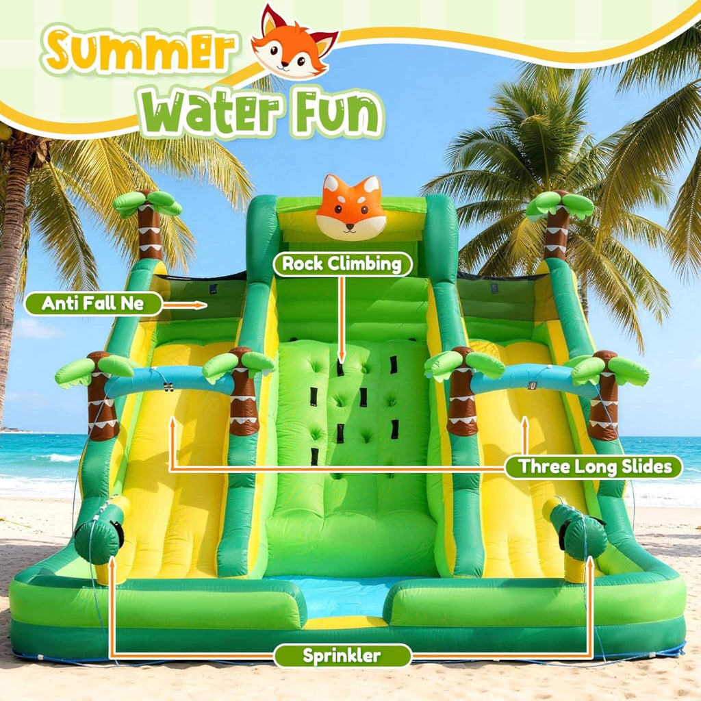 Inflatable Water Slide Park With Pool And Climbing Wall (SAK90736) - Saksby Wholesale - Features
