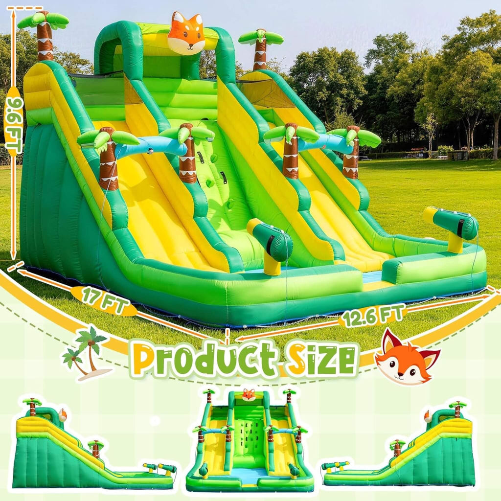 Inflatable Water Slide Park With Pool And Climbing Wall (SAK90736) - Saksby Wholesale - Product Size