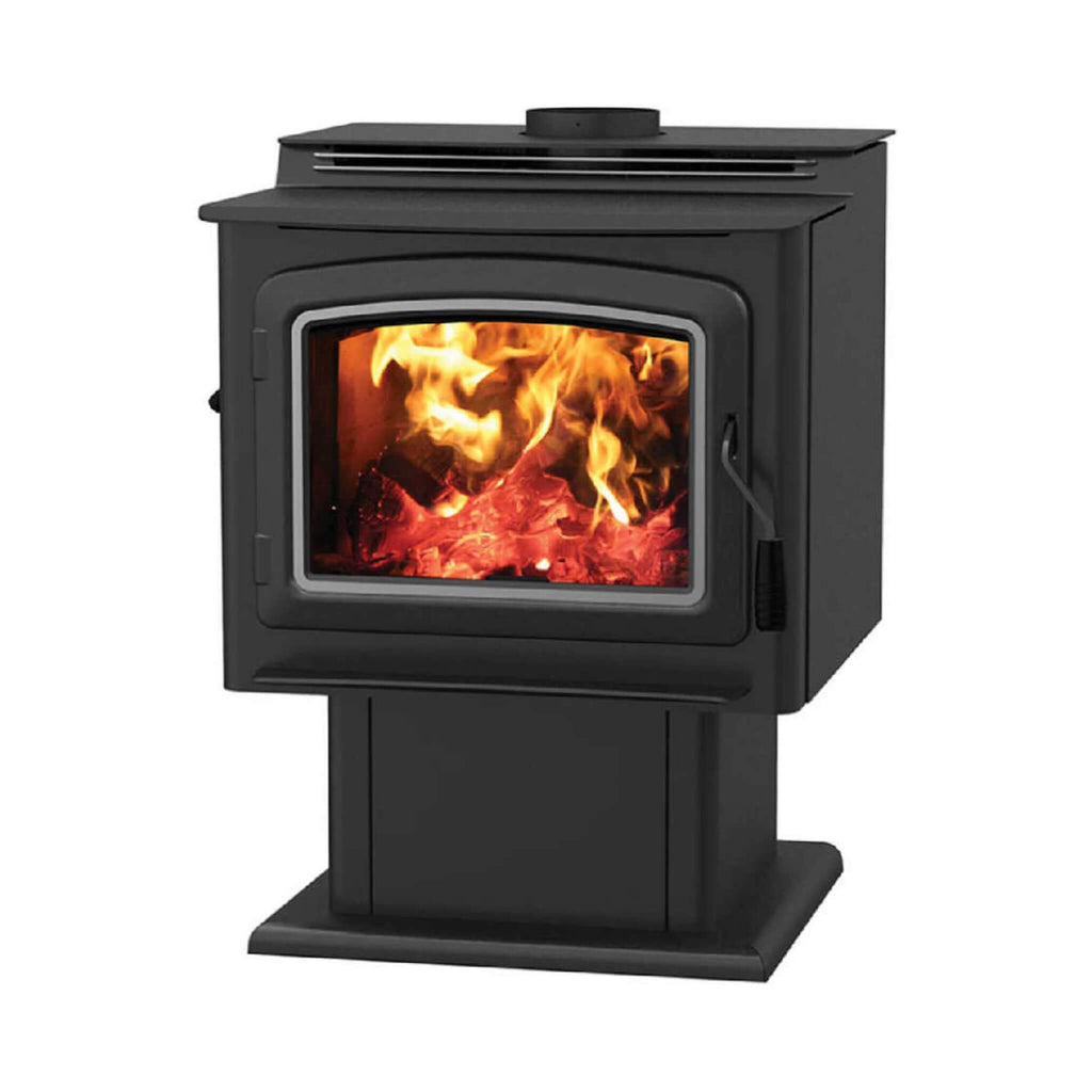 Ironstrike Grandview 76K-100K BTU Wood-Burning Stove W/ Air Boost Timer [GV230/300GL] (SAK58216) - Saksby Wholesale - Front Left View