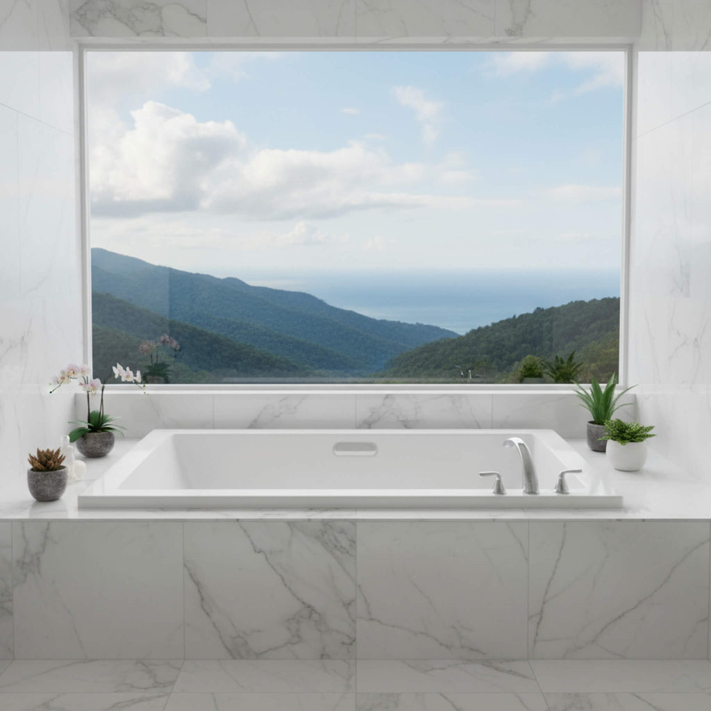 Jacuzzi Elara 66" Rectangle Drop-In Whirlpool Bath [JELL6636WLR2HXWW/YY](SAK42318) - Saksby Wholesale - Bathroom View