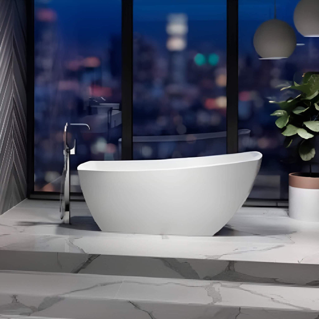 Jacuzzi Stella Unique Size Soaking Tub [JSTF6731BUXXXXW] (SAK70841) - Saksby Wholesale - Night View