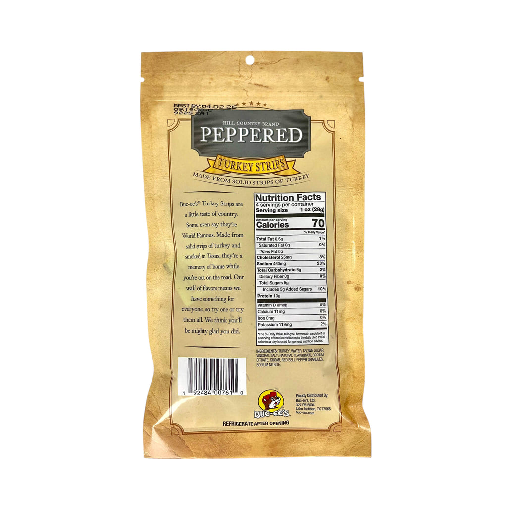 Buc-ee's Premium Hill Country Brand Peppered Turkey Jerky (SAK56401)