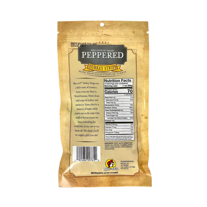 Buc-ee's Premium Hill Country Brand Peppered Turkey Jerky (SAK56401)