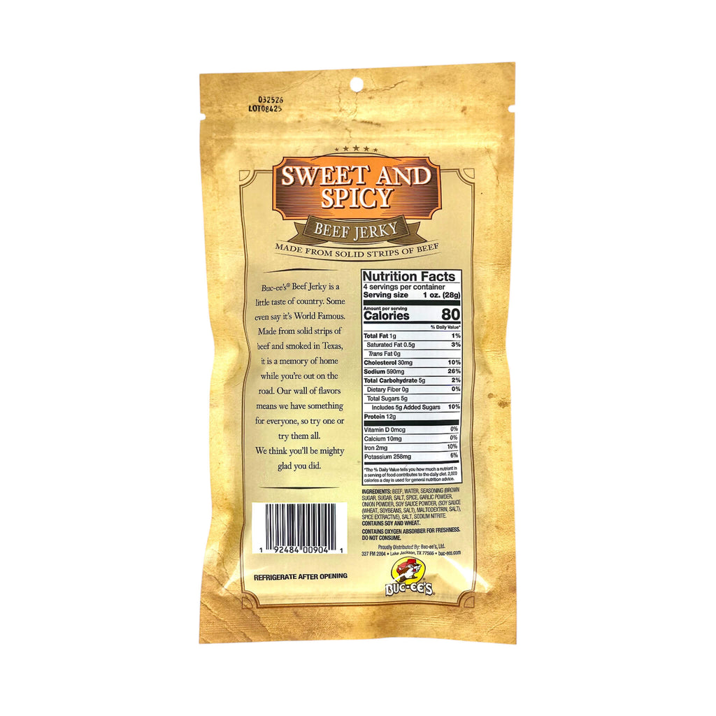 Buc-ee's Premium Sweet And Spicy Beef Jerky - Made From Solid Strips Of Beef (SAK53810)