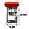 Kaitu Premium Bar Style 6-Ounce Popcorn Machine Maker Red SAK84170 Saksby - Side Dimensions