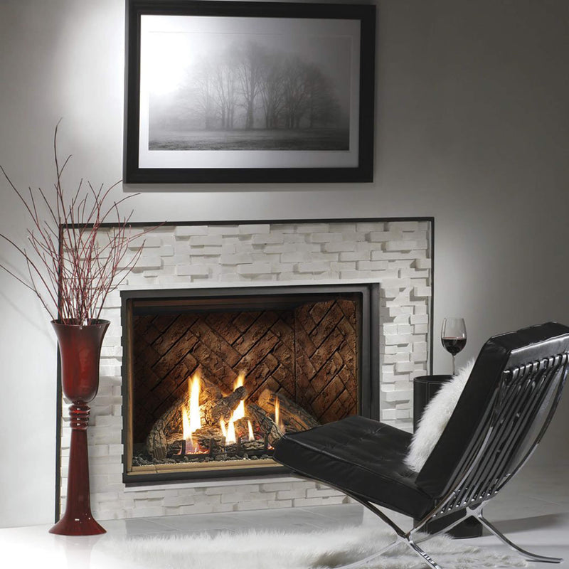 Kingsman 47" Zero Clearance 40K BTU Direct Vent Gas Fireplace SAKSBY - Front Right View