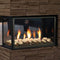 Kingsman Atrium 42"  Clean View Peninsula Direct Vent Gas Fireplace SAKSBY - White Stone View