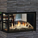 Kingsman Atrium 42"  Clean View Peninsula Direct Vent Gas Fireplace SAKSBY - White Log View