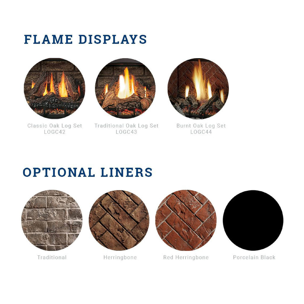 Kingsman Solace 36" Zero Clearance 28K BTU Direct Vent Gas Fireplace SAKSBY - Accessories View