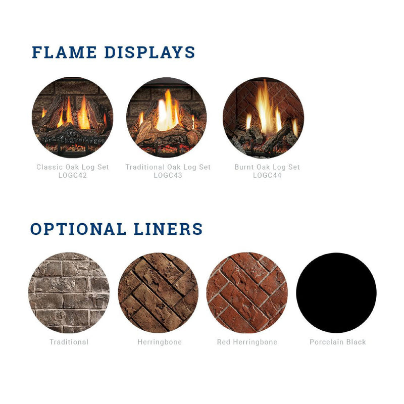Kingsman Solace 36" Zero Clearance 28K BTU Direct Vent Gas Fireplace SAKSBY - Accessories View