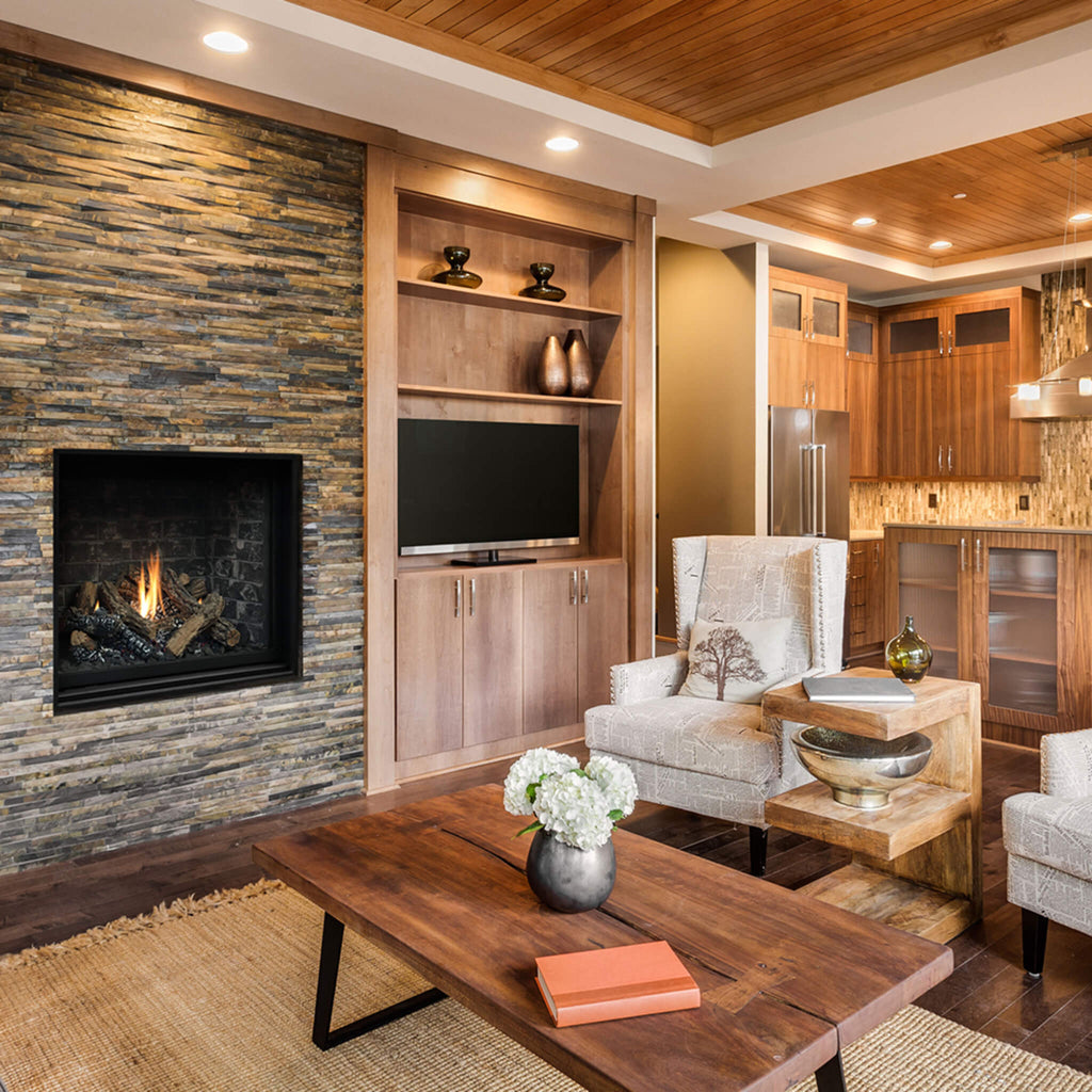 Kingsman ZCV 34" Zero Clearance Direct Vent Liquid Propane Gas Fireplace SAKSBY - Living Room View