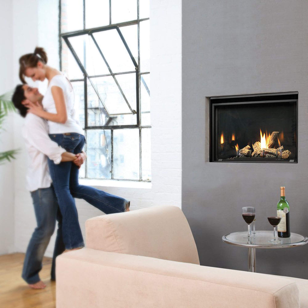Kingsman ZCV 36" Zero Clearance Clean View Direct Vent Gas Fireplace (SAK85793) SAKSBY - Demonstration View