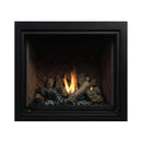 Fireplace Insert With Burning Logs On A White Background