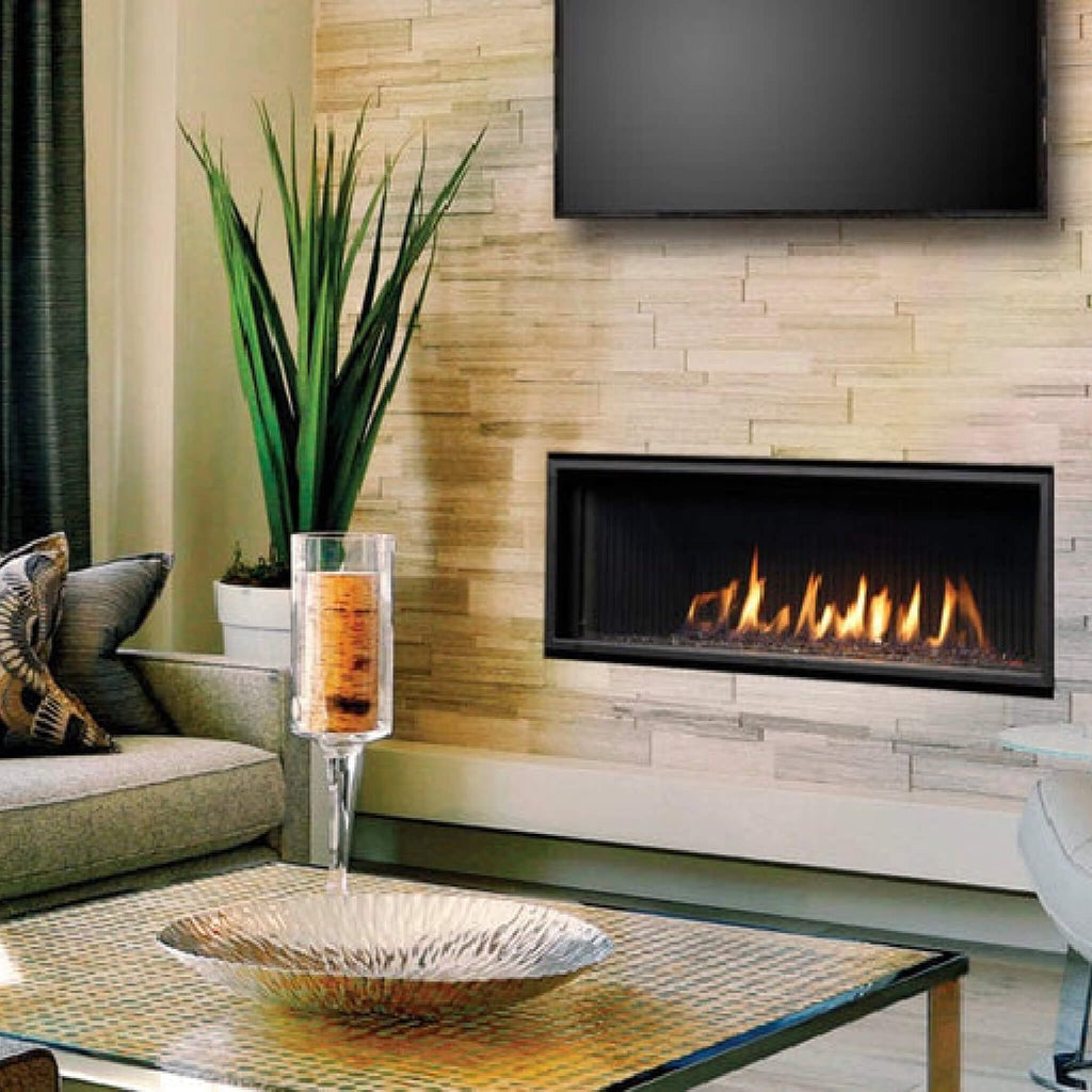 Kingsman ZCVRB 47" Linear Zero Clearance Tempered Glass Direct Vent Gas Fireplace (SAK23415) SAKSBY - Living Room View