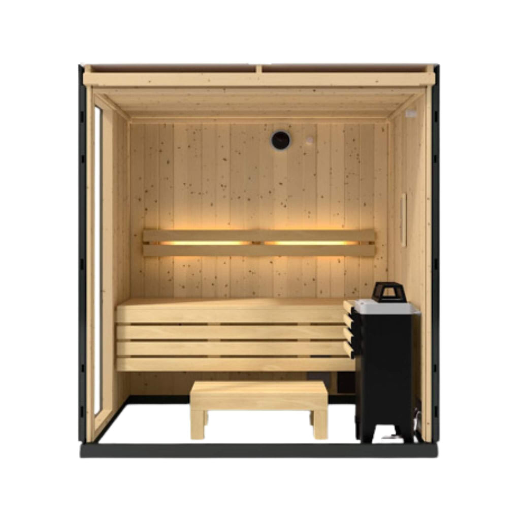 Kohler C1 Indoor Sauna Kit Graphite Gray Freestanding Alcove Design Up to 5 Persons (SAK93182) - Saksby Wholesale - 3 Capacity, No Floor, With Installation
