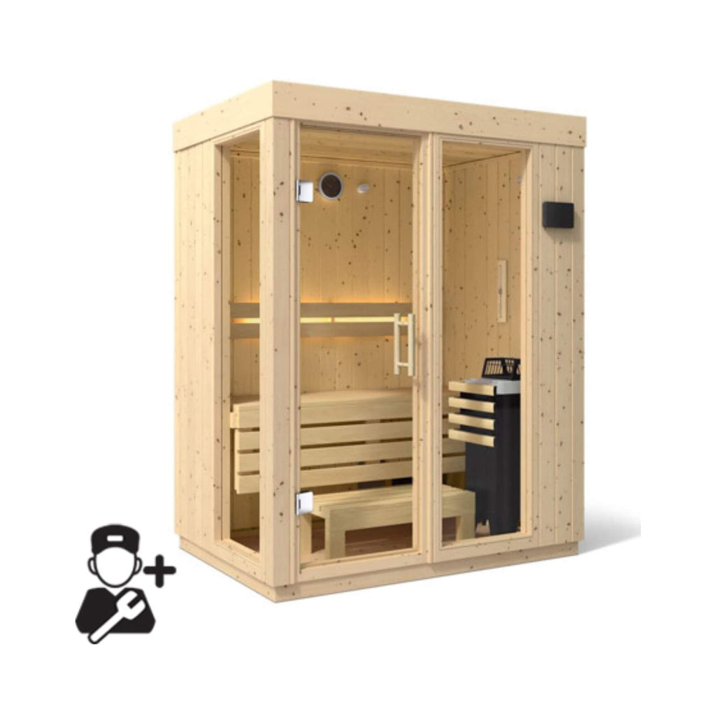 Kohler C1 Indoor Sauna Scandinavian Spruce Luxury Home Sauna Up to 5 Persons (SAK60418) - Saksby Wholesale - 2 Capacity Full Floor W/ Installation