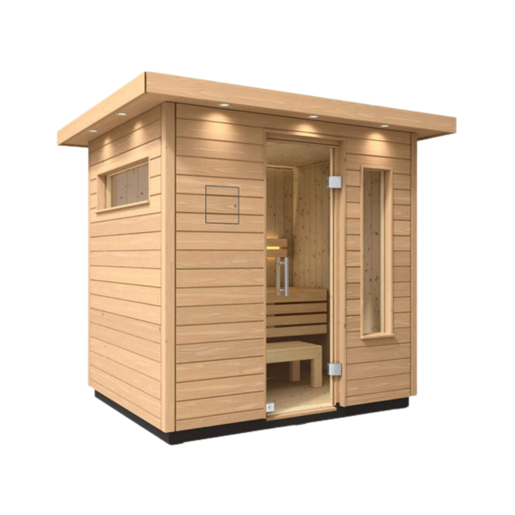Kohler C2 Outdoor Sauna Douglas Fir Scandinavian Spruce Interior Up to 6 Persons (SAK25973) - Saksby Wholesale - 3 Person Capacity