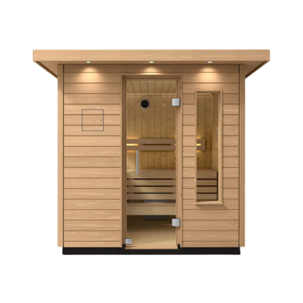 Kohler C2 Outdoor Sauna Douglas Fir Scandinavian Spruce Interior Up to 6 Persons (SAK25973) - Saksby Wholesale - Front View