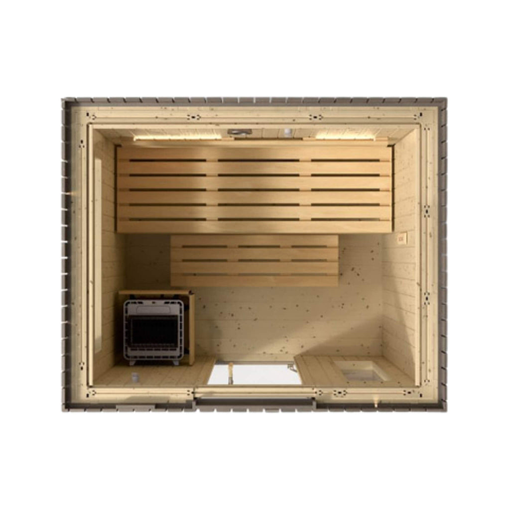 Kohler C2 Outdoor Sauna Weathered Grey Spruce Outdoor Sauna Kit 3 to 6 Person (SAK39184) - Saksby Wholesale - Top View