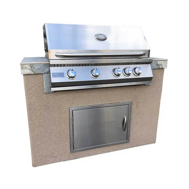 KOKOMO 4FT Panama 4 Burner Built In BBQ Island Outdoor Kitchen (SAK76103)-SAKSBY