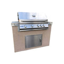 Kokomo 4 Feet Panama 4 Burner Built In BBQ Island Outdoor Kitchen SAK76103 - Front View On White Background