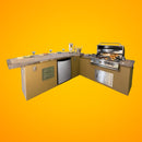KOKOMO GRILLS CARIBBEAN BBQ Island Outdoor Kitchen W/ Built-In 4 Burner Grill, Refrigerator And Drawers (SAK63841)