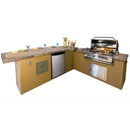 KOKOMO Caribbean 4 Built In Burner BBQ Island Outdoor Kitchen With Refrigerator And Drawer (SAK63841)-SAKSBY