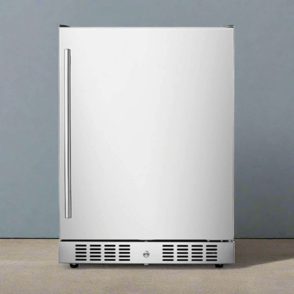 KoKoMo Grills 24-Inch Professional Luxury Outdoor Stainless Steel Kitchen Refrigerator [KO-LUX-FRIDGE] (SAK54862) - Saksby Wholesale - Front View Lifestyle Image