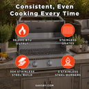 KoKoMo Grills 26-Inch Premium 36K BTU LP/NG 3 Burner Built-In Stainless Steel Gas Grill (SAK82173) - Saksby Wholesale - Features