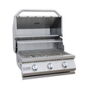 KoKoMo Grills 26-Inch Premium 36K BTU LP/NG 3 Burner Built-In Stainless Steel Gas Grill (SAK82173) - Saksby Wholesale - Front Right View With Open Lid