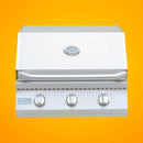 KoKoMo Grills 26-Inch Premium 36K BTU LP/NG 3 Burner Built-In Stainless Steel Gas Grill (SAK82173) - Saksby Wholesale - Front View With Orange Background