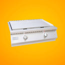 KoKoMo Grills 30-Inch Professional 36K BTU Griddle Outdoor Kitchen Flat Grill With Illuminated Control Knobs (SAK28914) - Saksby Wholesale - Front Right View on Orange Background