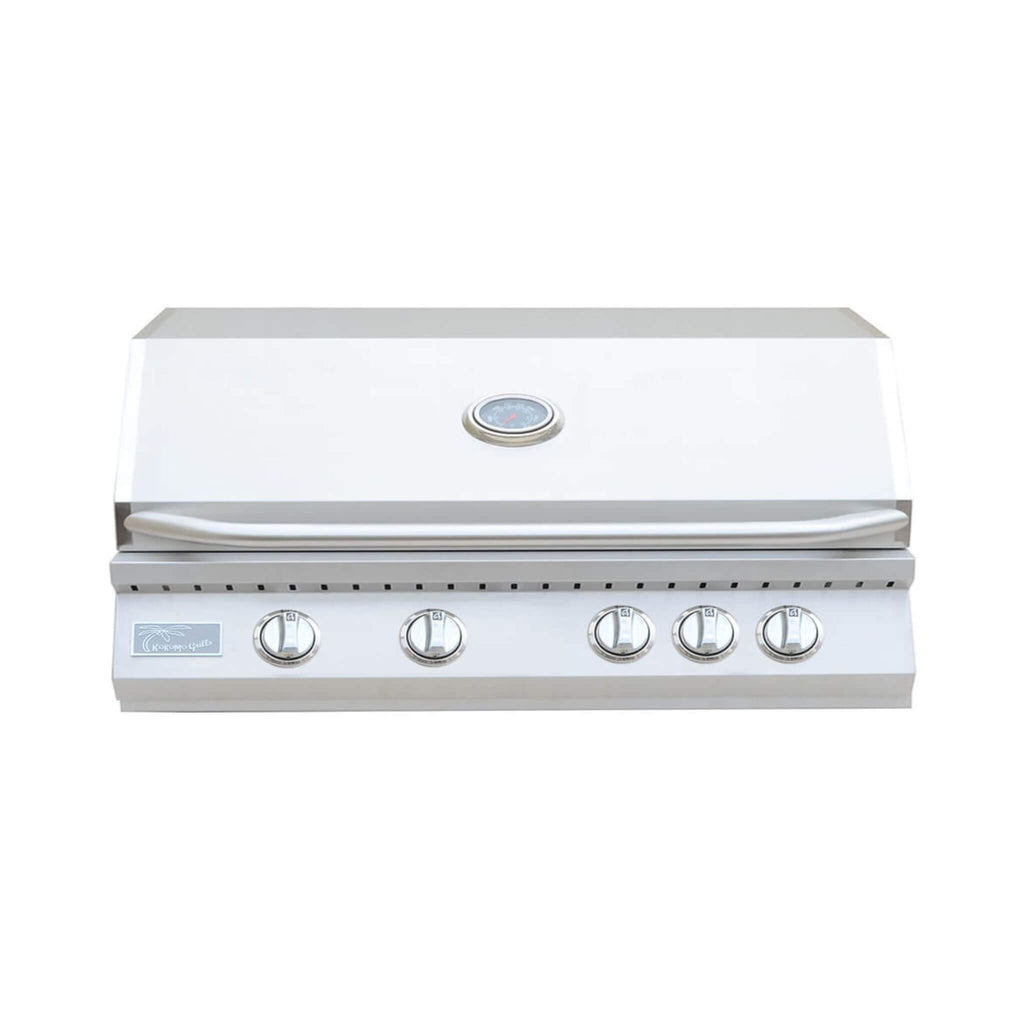 KoKoMo Grills 32-Inch Heavy Duty 60K BTU LP/NG 4 Burner Built-In Stainless Steel Gas Grill (SAK25317) - Saksby Wholesale - Front View With Closed Lid