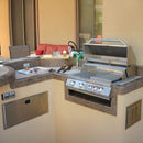 KoKoMo Grills 32-Inch Heavy Duty 60K BTU LP/NG 4 Burner Built-In Stainless Steel Gas Grill (SAK25317) - Saksby Wholesale - Lifestyle Image on Countertop With Open Lid