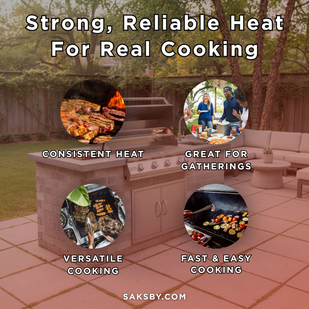 KoKoMo Grills 40-Inch Professional 87K BTU LP NG 5 Burner Built-In Stainless Steel Gas Grill (SAK75364) - Saksby Wholesale - Benefits